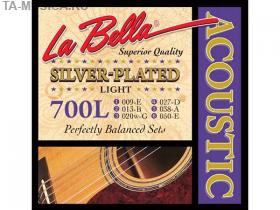Струны для акустической гитары La Bella 700L посеребренные 009-050 купить