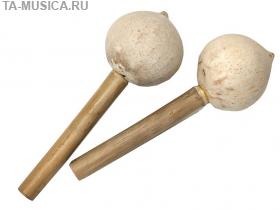 Маракасы деревянные большие белые, дерево, 20см, пара (В)
