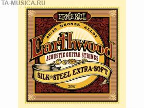 Струны для акустической гитары 10-50, P02047 Earthwood Silk-Steel, Ernie Ball