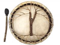 Бубен 50 см без ворса, с деревянной рукояткой, Индонезия