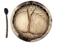 Бубен 50 см с ворсом, с деревянной рукояткой, Индонезия