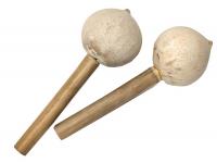 Маракасы деревянные большие белые, дерево, 20см, пара (В)