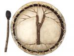 Бубен 50 см без ворса, с деревянной рукояткой, Индонезия Бубен 50 см без ворса, с деревянной рукояткой, Индонезия