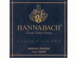 Струны для классической гитары, среднее натяжение, 728MT Custom Made Black, Hannabach